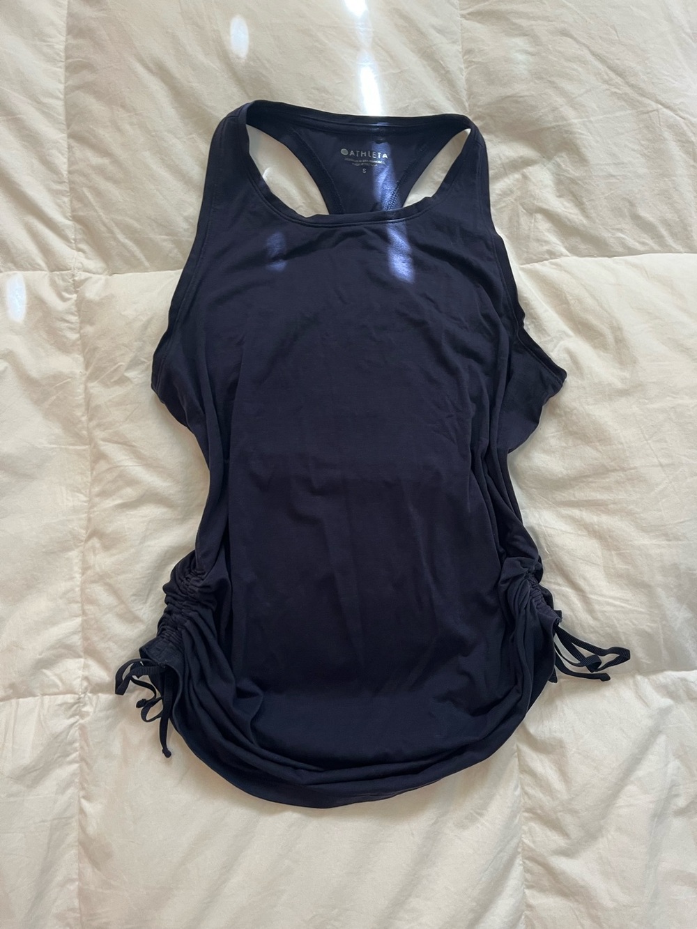 Athleta Black Racerback Side-Ruched Tank